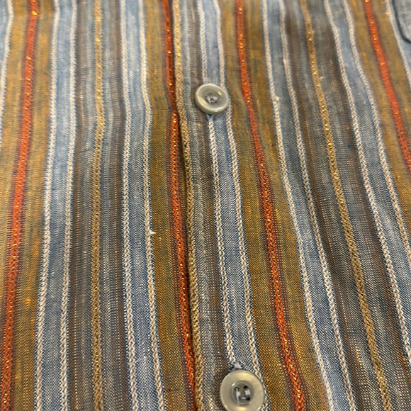 Men’s vintage Royal Prestige PD linen striped shirt size, XL - Picture 9 of 12